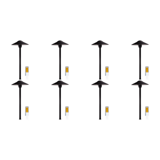 4x/8x/12x Package 12V AC/DC Aluminum Low Voltage Landscape Lighting Mushroom Path Light 3W 3000K Bulb
