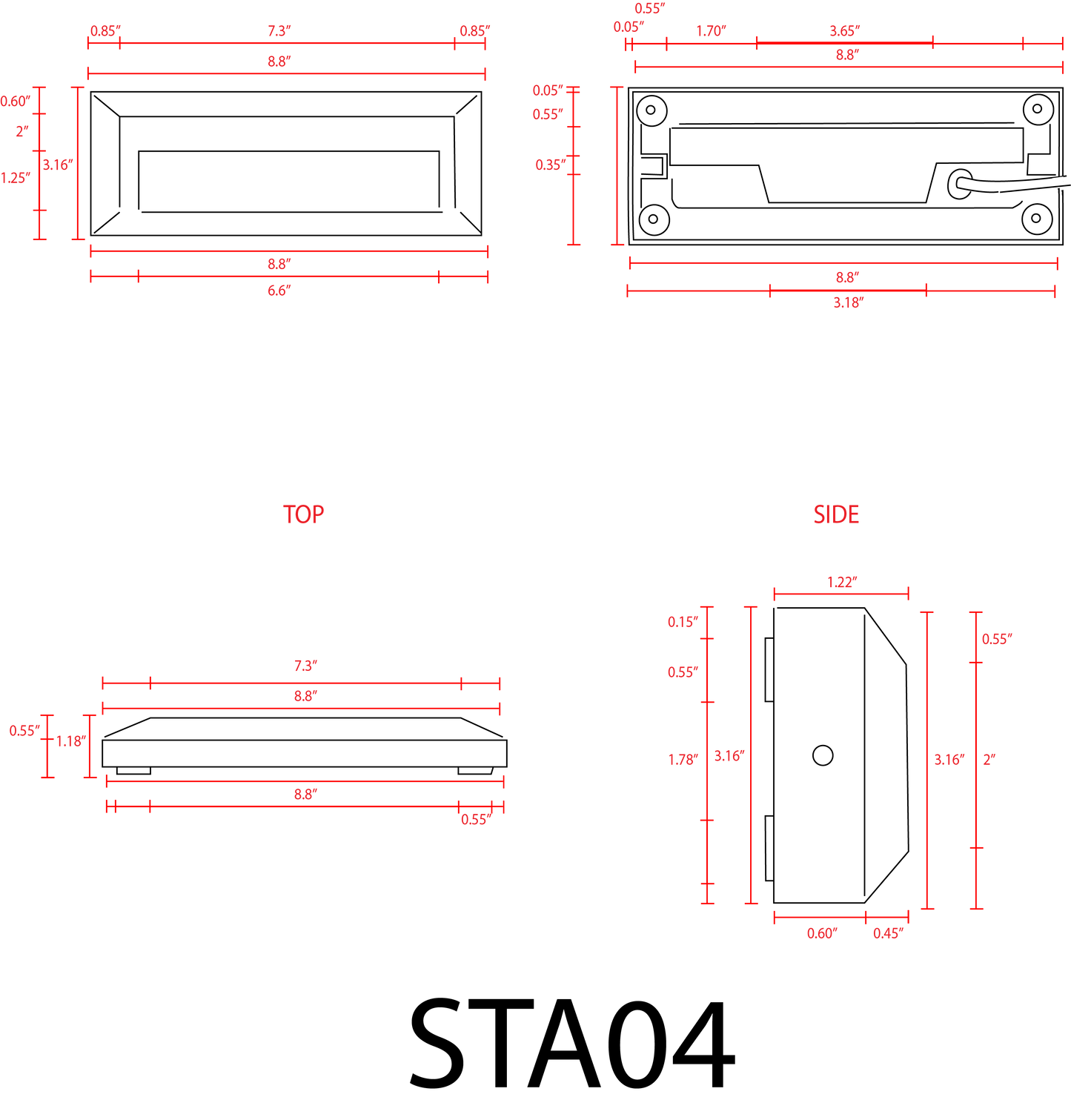 4x/8x/12x Package 3+3W 3CCT 3000K/4000K/5000K 12V Low Voltage Cast Aluminum Rectangular Surface Mount LED Step or Deck Light