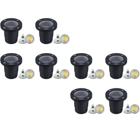 4x/8x/12x Package Cast Aluminum 12V Low Voltage Round LED In-ground Well Light IP65 Waterproof with 5W 3000K Bulb