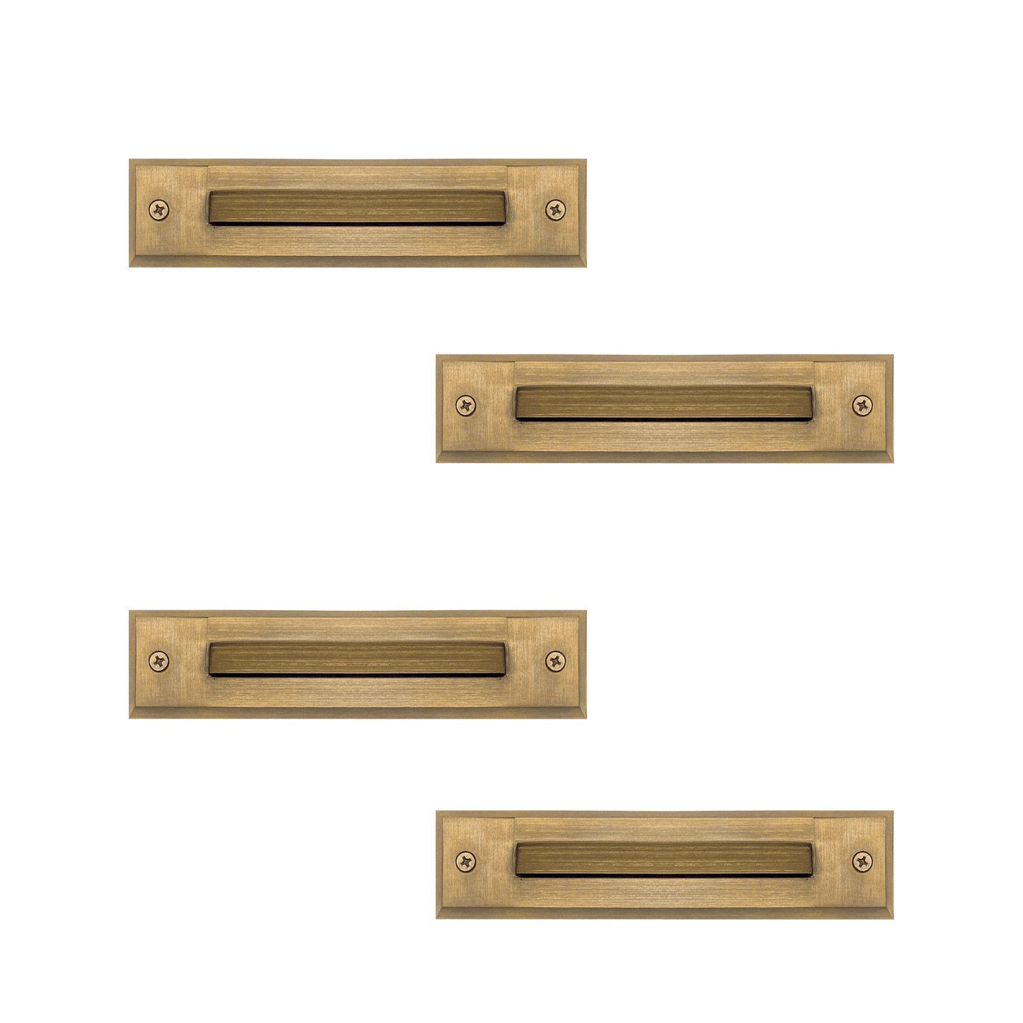 4x/8x/12x Package 2W LED Cast Brass 12V Low Voltage Surface Mounted Slim Horizontal Outdoor & Indoor Step Light