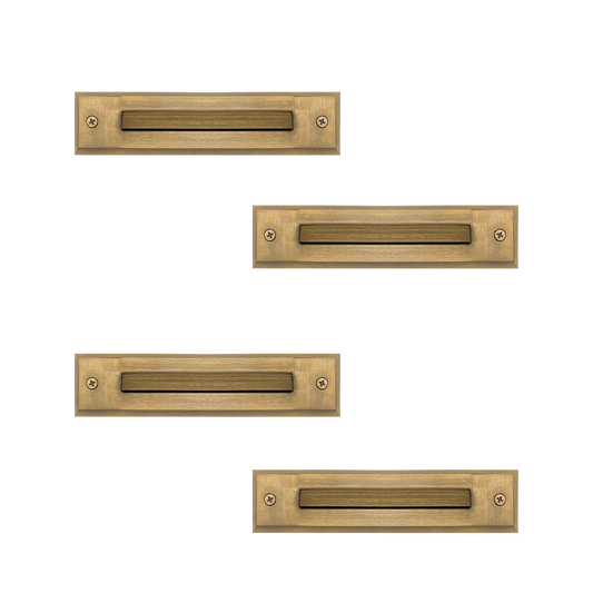 4x/8x/12x Package 2W LED Cast Brass 12V Low Voltage Surface Mounted Slim Horizontal Outdoor & Indoor Step Light