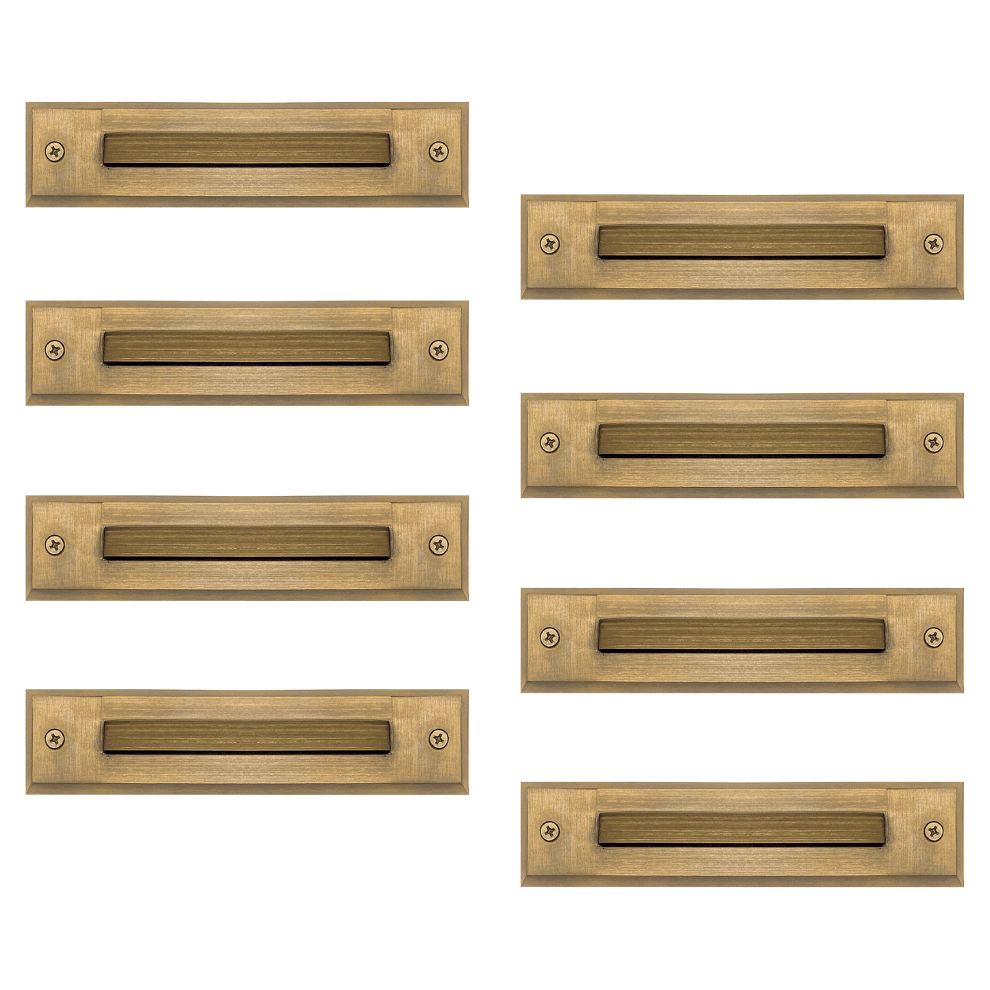 4x/8x/12x Package 2W LED Cast Brass 12V Low Voltage Surface Mounted Slim Horizontal Outdoor & Indoor Step Light