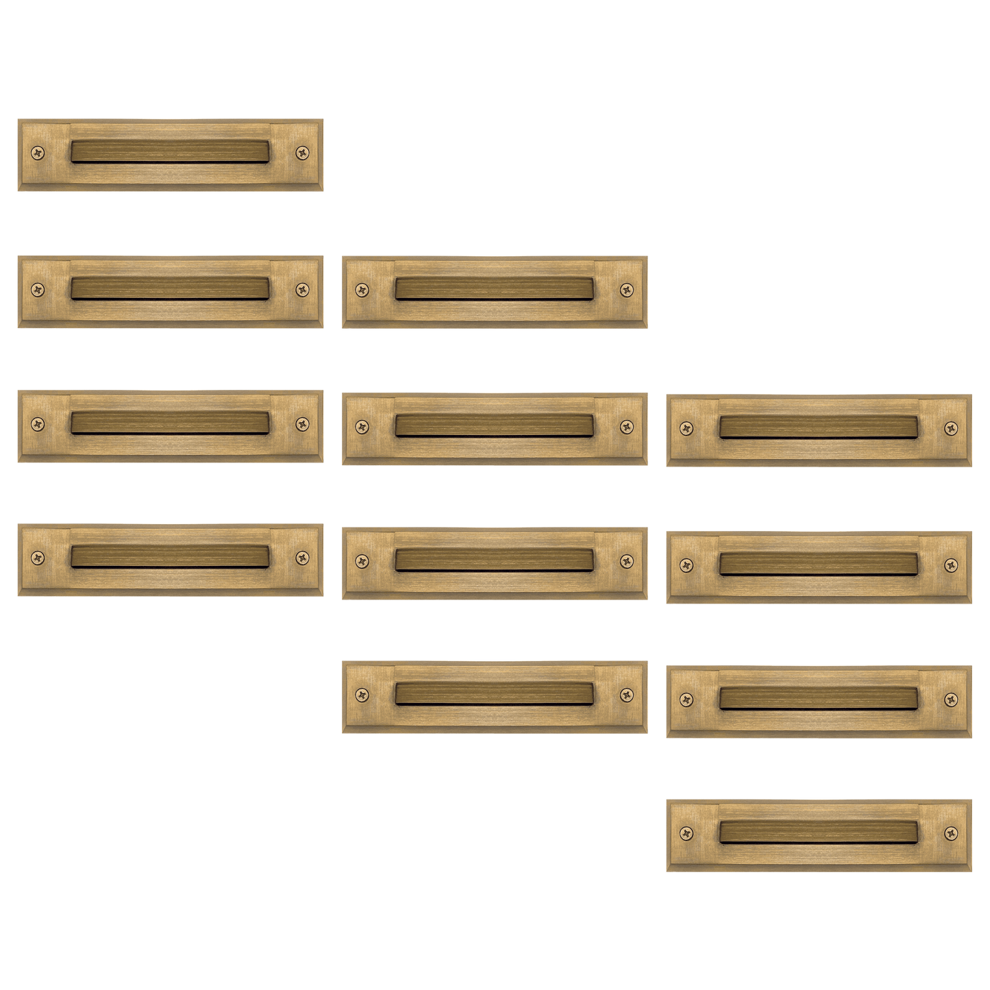 4x/8x/12x Package 2W LED Cast Brass 12V Low Voltage Surface Mounted Slim Horizontal Outdoor & Indoor Step Light