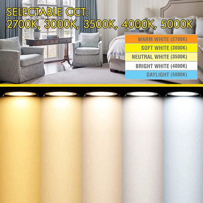 AH Lighting 4" LED Selectable 5CCT 9W Recessed Baffled Retrofit Kit Reflector