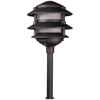 4x/8x/12x Package 12V AC/DC Aluminum Low Voltage Landscape Lighting 3 Tier Pagoda Path Light 3W 2700K Bulb