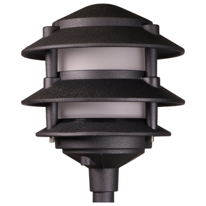 4x/8x/12x Package 12V AC/DC Aluminum Low Voltage Landscape Lighting 3 Tier Pagoda Path Light 3W 2700K Bulb