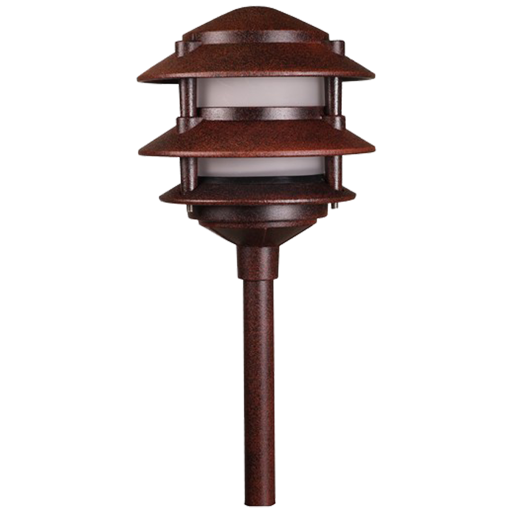 4x/8x/12x Package 12V AC/DC Aluminum Low Voltage Landscape Lighting 3 Tier Pagoda Path Light 3W 2700K Bulb