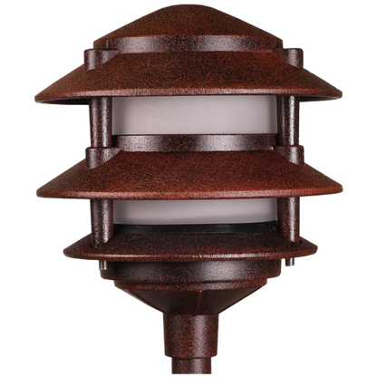 4x/8x/12x Package 12V AC/DC Aluminum Low Voltage Landscape Lighting 3 Tier Pagoda Path Light 3W 2700K Bulb