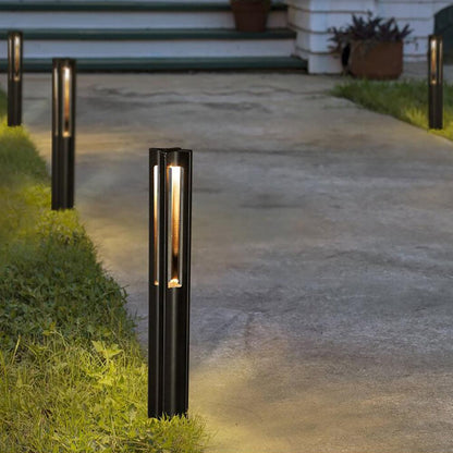 12V Low Voltage 3W 3000K Warm White Integrated LED Rectangular Bollard Light Outdoor Aluminum Path Lighting