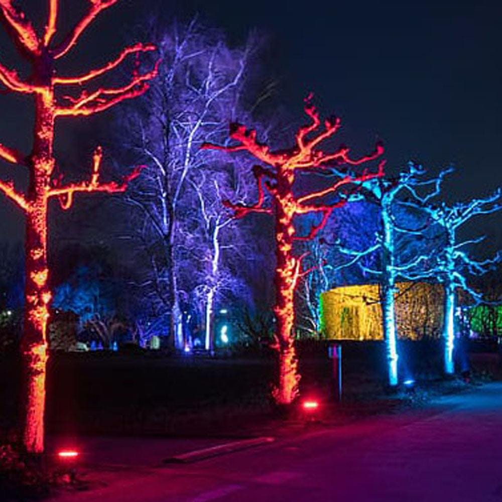 4x/8x/12x Package 30W 12V Low Voltage Smart Bluetooth RGBW Narrow Beam Directional Outdoor Landscape Aluminum Spotlight