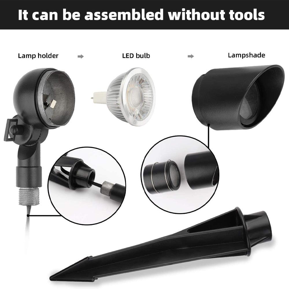 4x/8x/12x Package 12V Low Voltage Directional LED Outdoor Aluminum Spotlight 5W 3000K