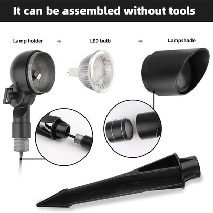 4x/8x/12x Package 12V Low Voltage Directional LED Outdoor Aluminum Spotlight 5W 3000K