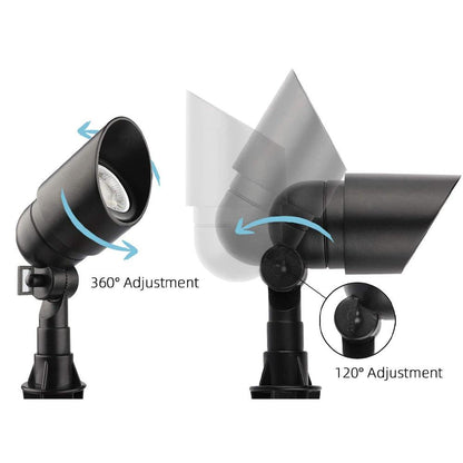 4x/8x/12x Package 12V Low Voltage Directional LED Outdoor Aluminum Spotlight 5W 3000K