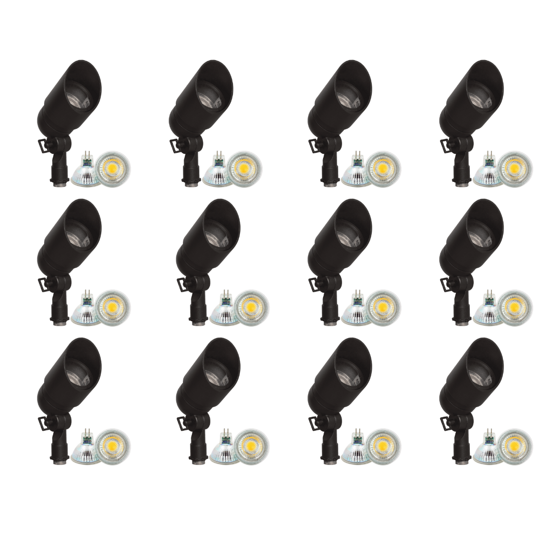 4x/8x/12x Package 12V Low Voltage Directional LED Outdoor Aluminum Spotlight 5W 3000K