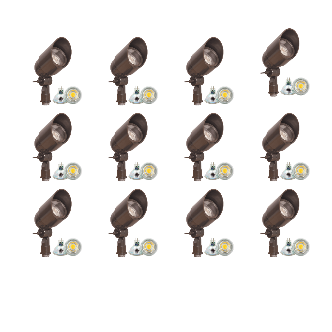 4x/8x/12x Package 12V Low Voltage Directional LED Outdoor Aluminum Spotlight 5W 3000K