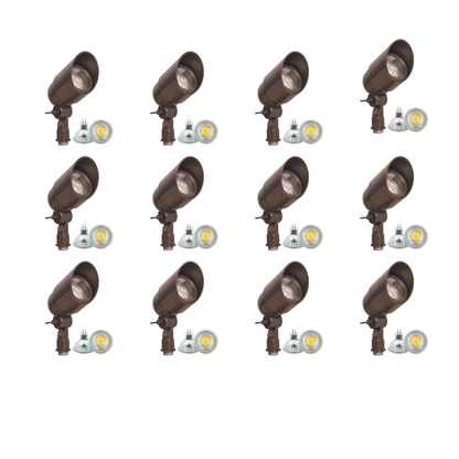 4x/8x/12x Package 12V Low Voltage Directional LED Outdoor Aluminum Spotlight 5W 3000K