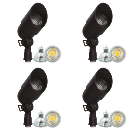 4x/8x/12x Package 12V Low Voltage Directional LED Outdoor Aluminum Spotlight 5W 3000K