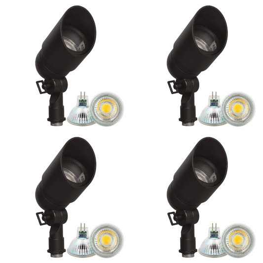 4x/8x/12x Package 12V Low Voltage Directional LED Outdoor Aluminum Spotlight 5W 3000K