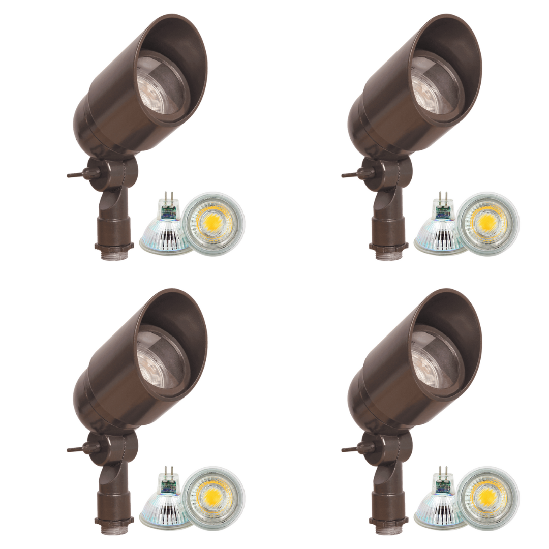 4x/8x/12x Package 12V Low Voltage Directional LED Outdoor Aluminum Spotlight 5W 3000K