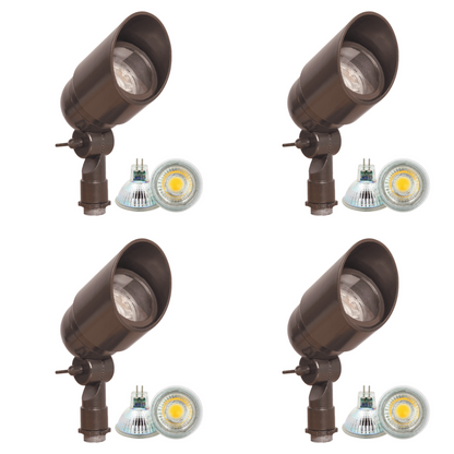 4x/8x/12x Package 12V Low Voltage Directional LED Outdoor Aluminum Spotlight 5W 3000K