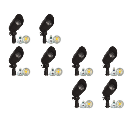4x/8x/12x Package 12V Low Voltage Directional LED Outdoor Aluminum Spotlight 5W 3000K