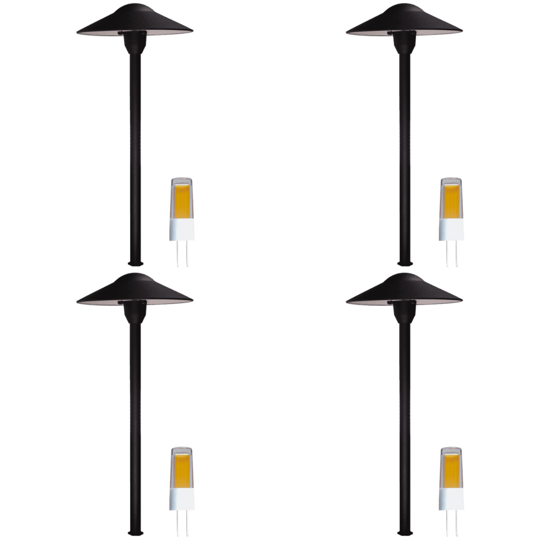 4x/8x/12x Package 12V AC/DC Aluminum Low Voltage Landscape Lighting Mushroom Path Light 3W 3000K Bulb