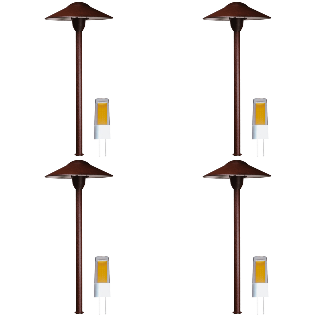 4x/8x/12x Package 12V AC/DC Aluminum Low Voltage Landscape Lighting Mushroom Path Light 3W 3000K Bulb