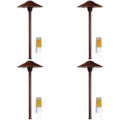 4x/8x/12x Package 12V AC/DC Aluminum Low Voltage Landscape Lighting Mushroom Path Light 3W 3000K Bulb