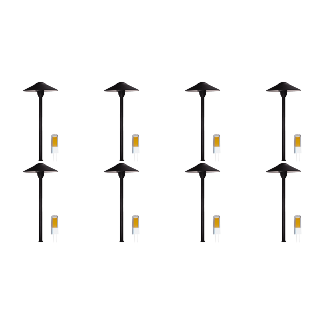 4x/8x/12x Package 12V AC/DC Aluminum Low Voltage Landscape Lighting Mushroom Path Light 3W 3000K Bulb