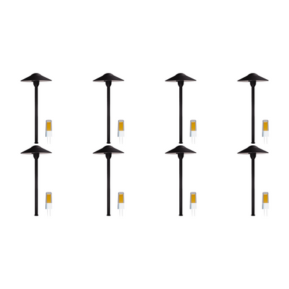4x/8x/12x Package 12V AC/DC Aluminum Low Voltage Landscape Lighting Mushroom Path Light 3W 3000K Bulb