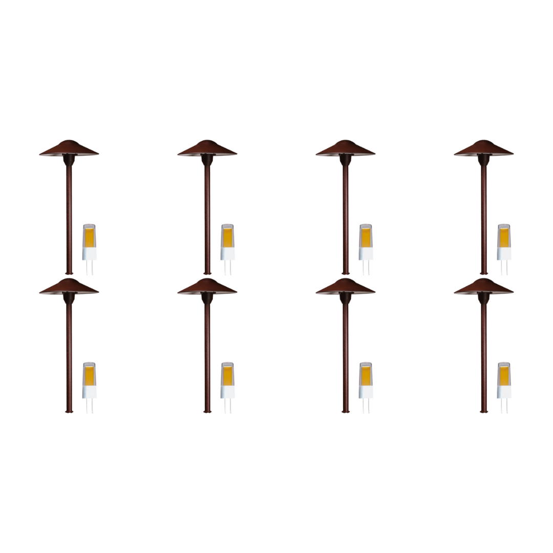4x/8x/12x Package 12V AC/DC Aluminum Low Voltage Landscape Lighting Mushroom Path Light 3W 3000K Bulb