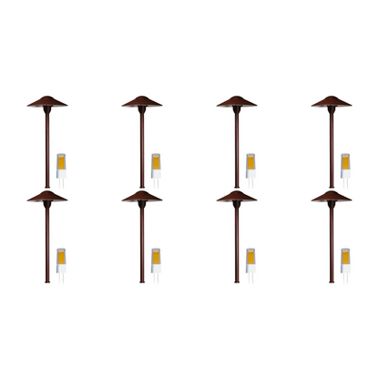 4x/8x/12x Package 12V AC/DC Aluminum Low Voltage Landscape Lighting Mushroom Path Light 3W 3000K Bulb