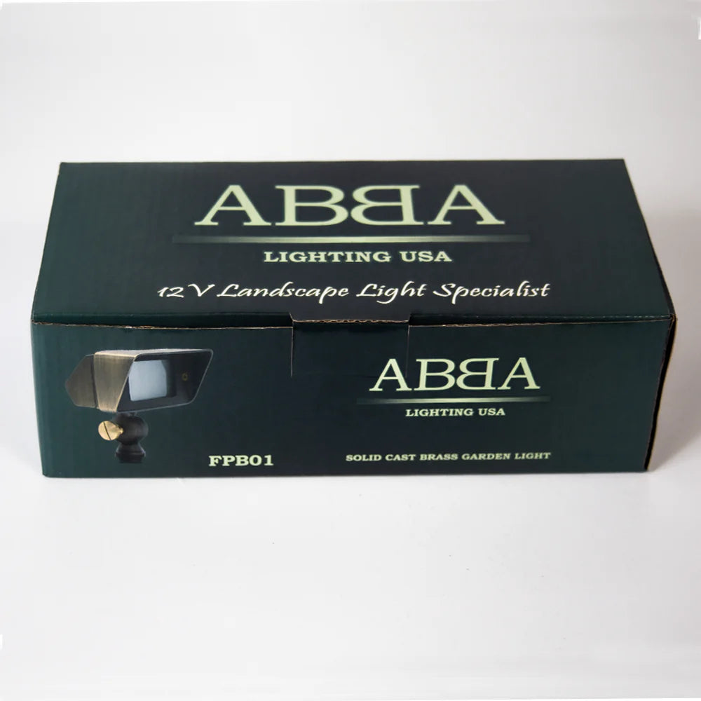 Brass 12V Low Voltage Rectangular LED Directional Floodlight Adjustable Lighting