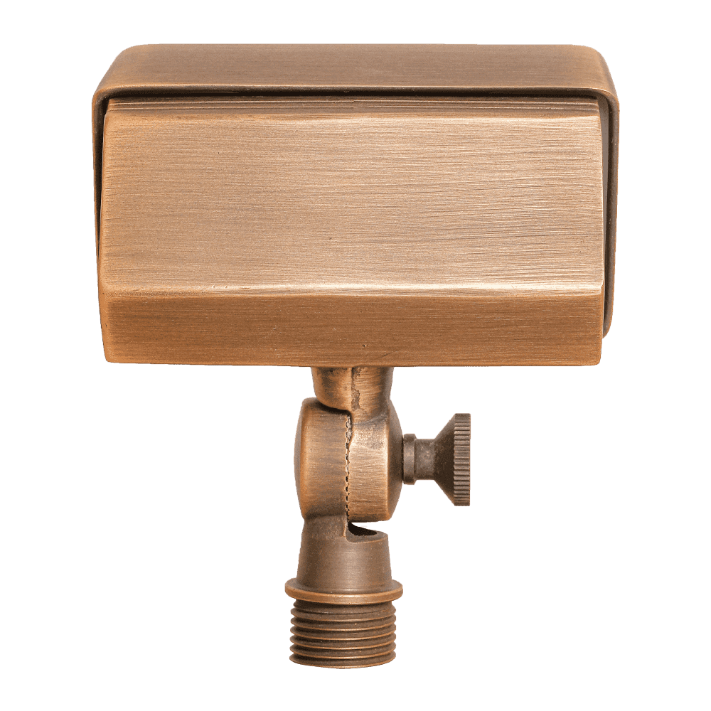 Brass 12V Low Voltage Rectangular LED Directional Floodlight Adjustable Lighting