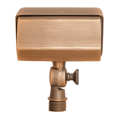 Brass 12V Low Voltage Rectangular LED Directional Floodlight Adjustable Lighting