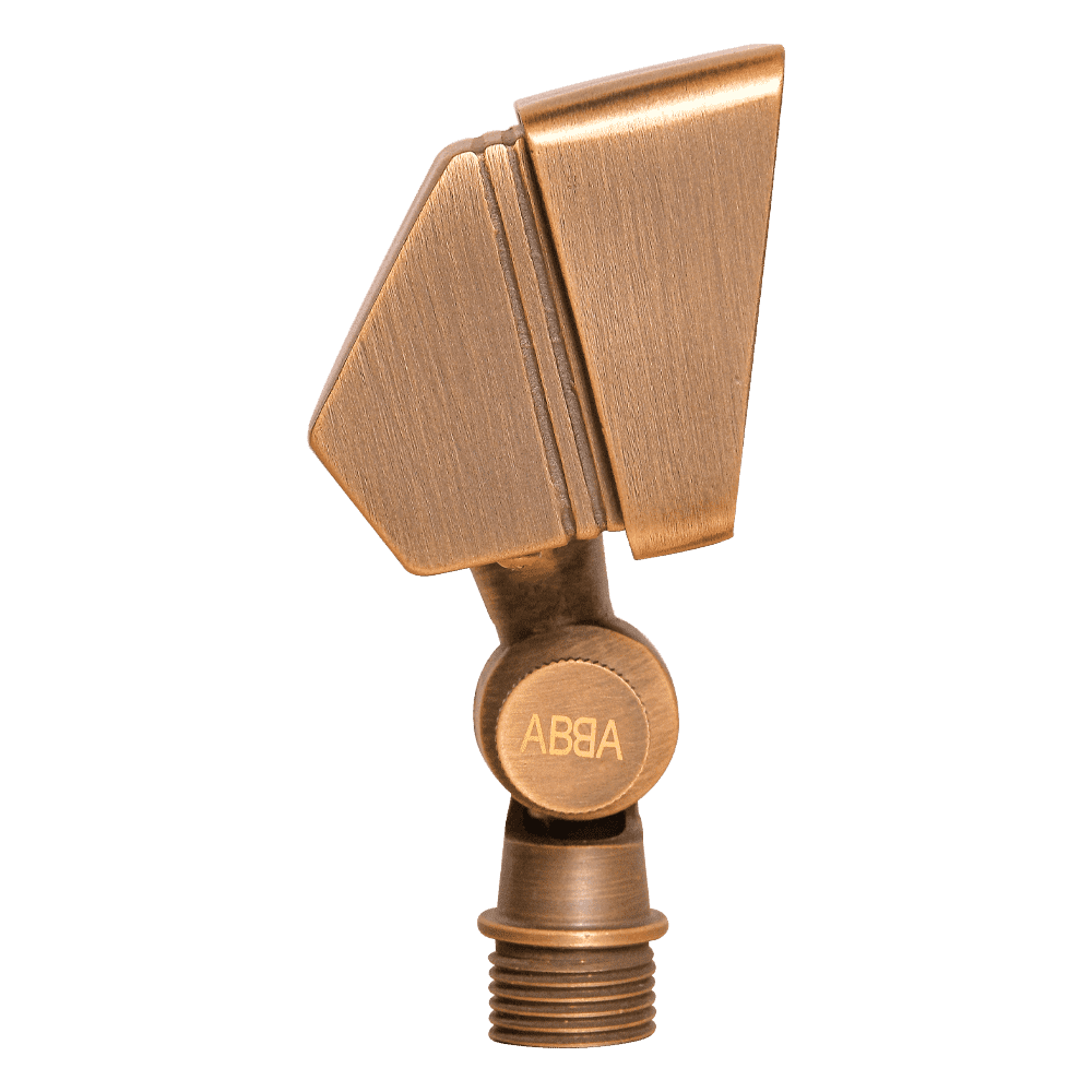 Brass 12V Low Voltage Rectangular LED Directional Floodlight Adjustable Lighting