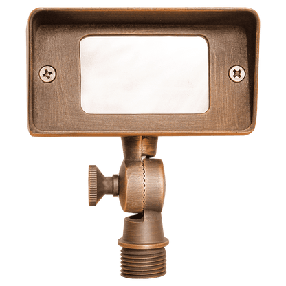 Brass 12V Low Voltage Rectangular LED Directional Floodlight Adjustable Lighting