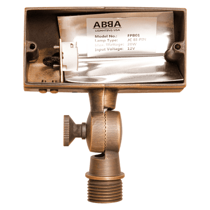 Brass 12V Low Voltage Rectangular LED Directional Floodlight Adjustable Lighting