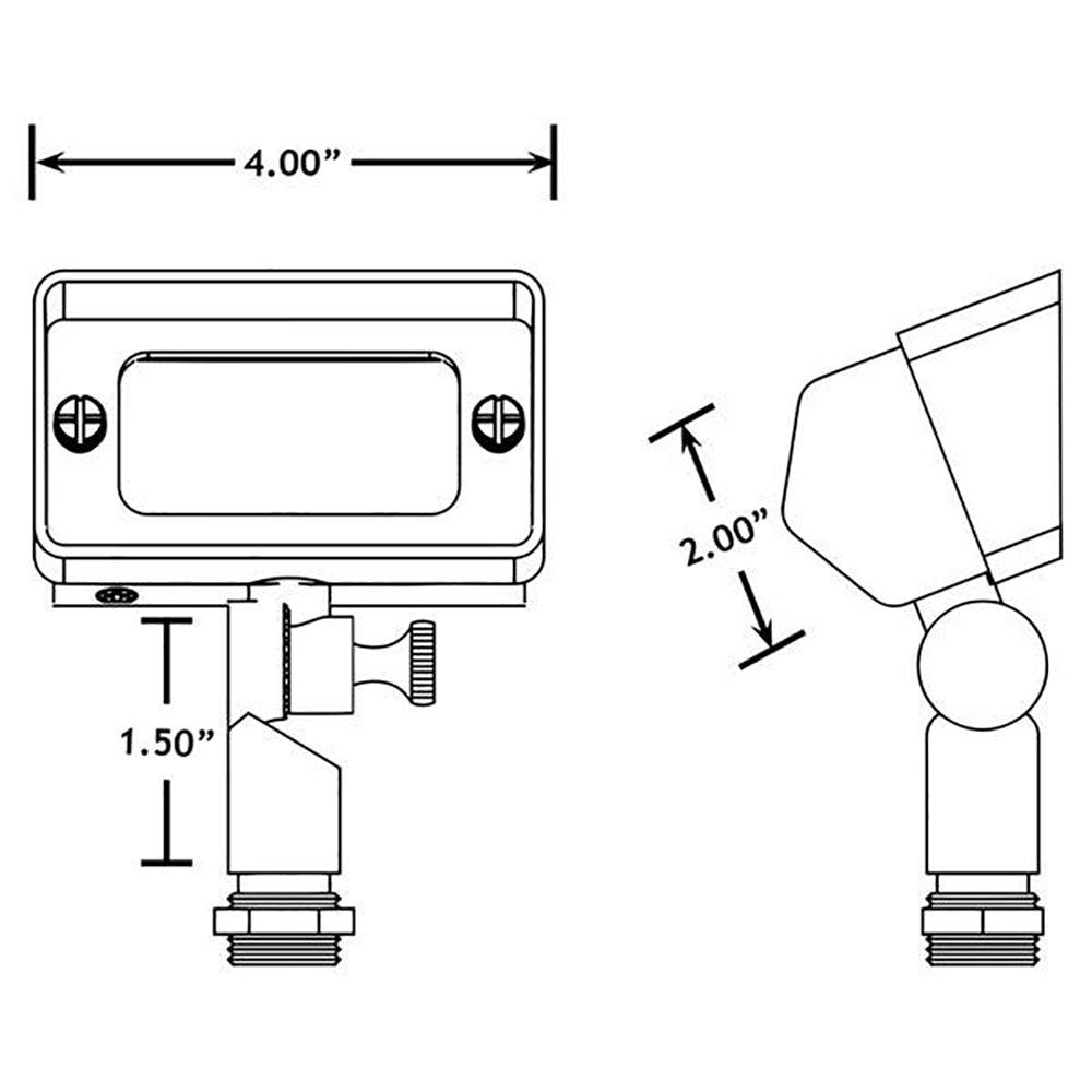 Brass 12V Low Voltage Rectangular LED Directional Floodlight Adjustable Lighting