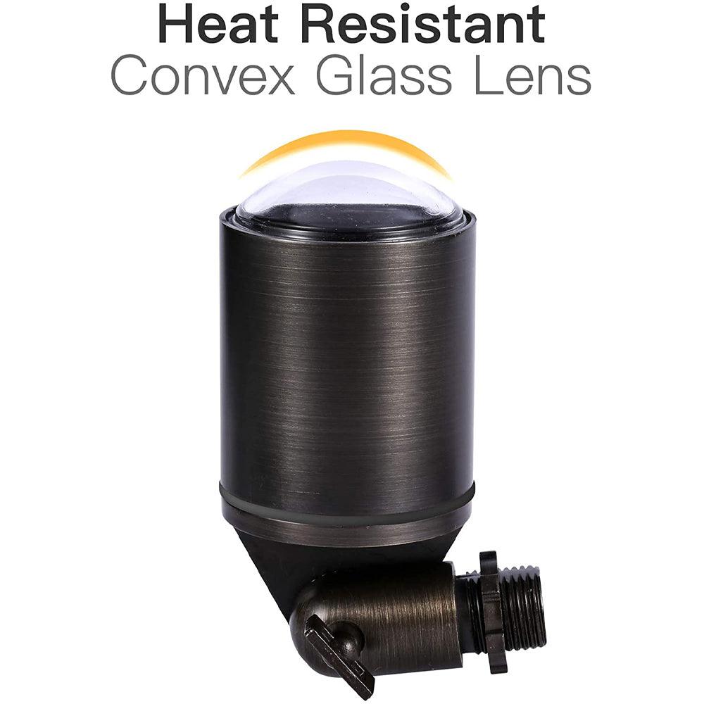 4x/8x/12x Package Adjustable 12V Low Voltage LED Bullet Landscape Brass Spotlight Outdoor Lighting with 5W 3000K Bulb