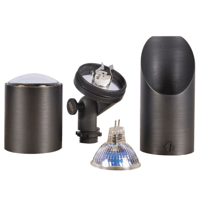 4x/8x/12x Package Adjustable 12V Low Voltage LED Bullet Landscape Brass Spotlight Outdoor Lighting with 5W 3000K Bulb