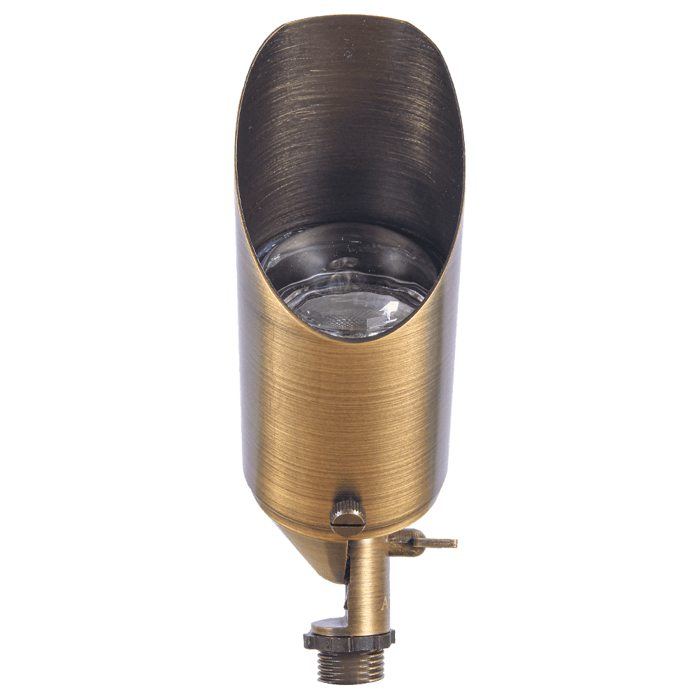 4x/8x/12x Package Adjustable 12V Low Voltage LED Bullet Landscape Brass Spotlight Outdoor Lighting with 5W 3000K Bulb