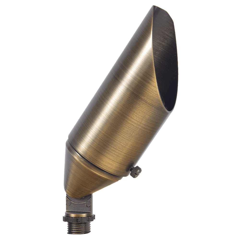 4x/8x/12x Package Adjustable 12V Low Voltage LED Bullet Landscape Brass Spotlight Outdoor Lighting with 5W 3000K Bulb