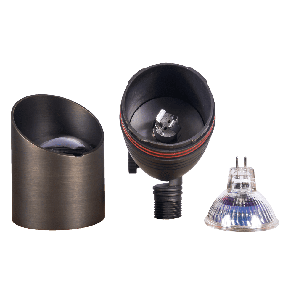 4x/8x/12x Package 12V Low Voltage LED Outdoor Landscape Brass Spotlight with 5W 3000K Bulb