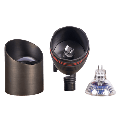 4x/8x/12x Package 12V Low Voltage LED Outdoor Landscape Brass Spotlight with 5W 3000K Bulb