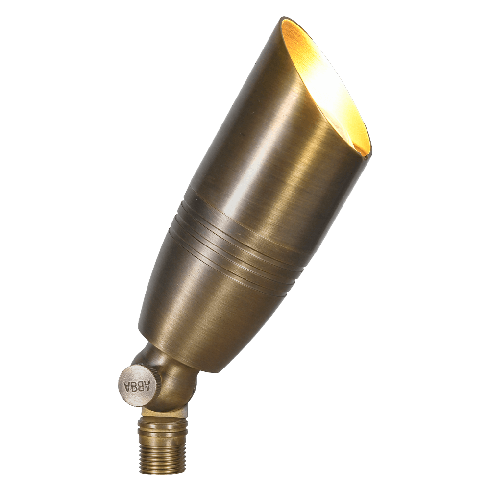 4x/8x/12x Package 12V Low Voltage LED Outdoor Landscape Brass Spotlight with 5W 3000K Bulb