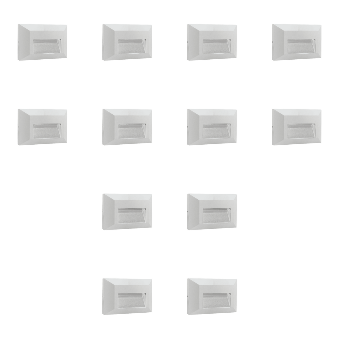 4x/8x/12x Package 2+2+2W 3CCT 3000K/4000K/5000K 12V Low Voltage Cast Aluminum Rectangular Surface Mount LED Stair Step or Deck Light