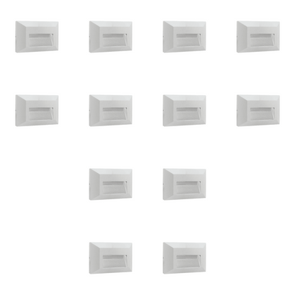 4x/8x/12x Package 2+2+2W 3CCT 3000K/4000K/5000K 12V Low Voltage Cast Aluminum Rectangular Surface Mount LED Stair Step or Deck Light