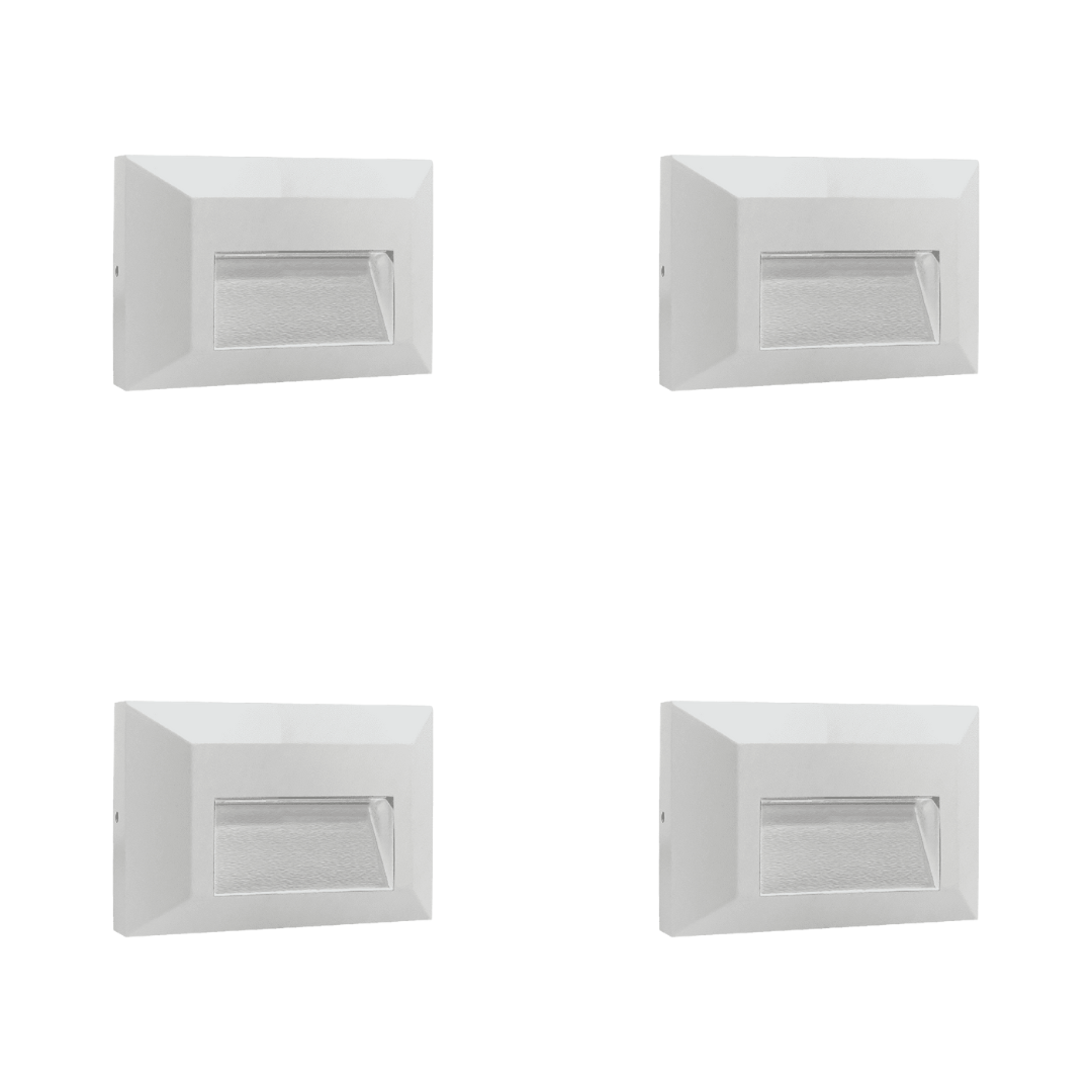 4x/8x/12x Package 2+2+2W 3CCT 3000K/4000K/5000K 12V Low Voltage Cast Aluminum Rectangular Surface Mount LED Stair Step or Deck Light