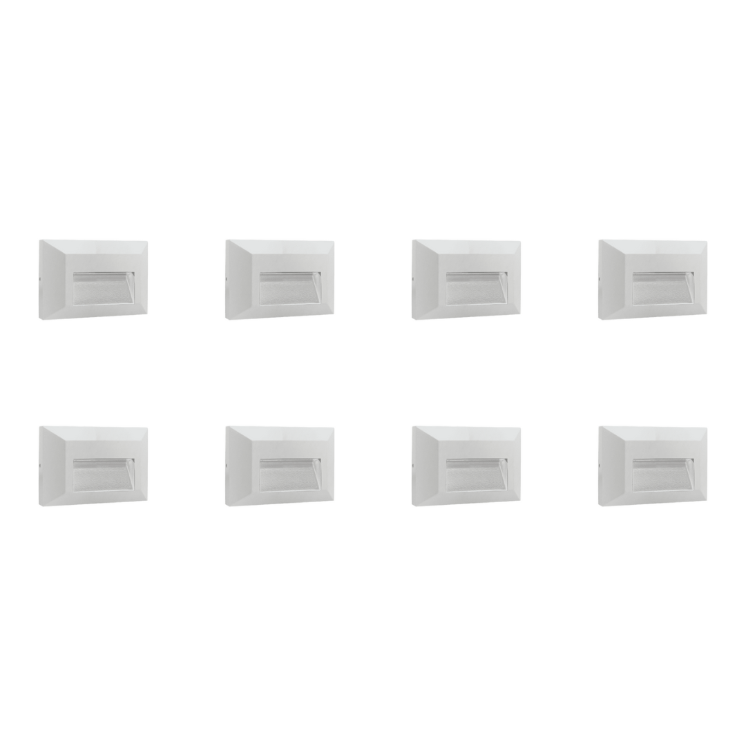 4x/8x/12x Package 2+2+2W 3CCT 3000K/4000K/5000K 12V Low Voltage Cast Aluminum Rectangular Surface Mount LED Stair Step or Deck Light